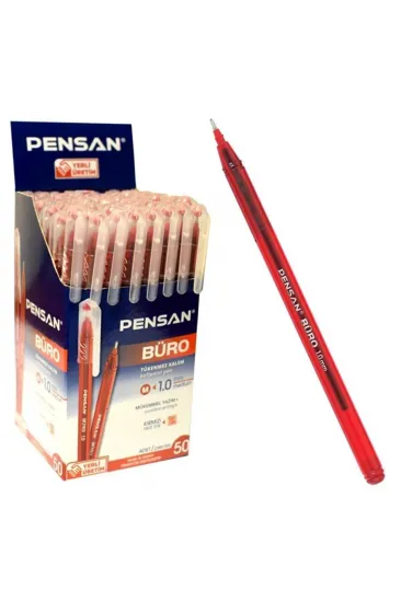 Pensan Büro Tükenmez Kalem Kırmızı 50 Li Kutu