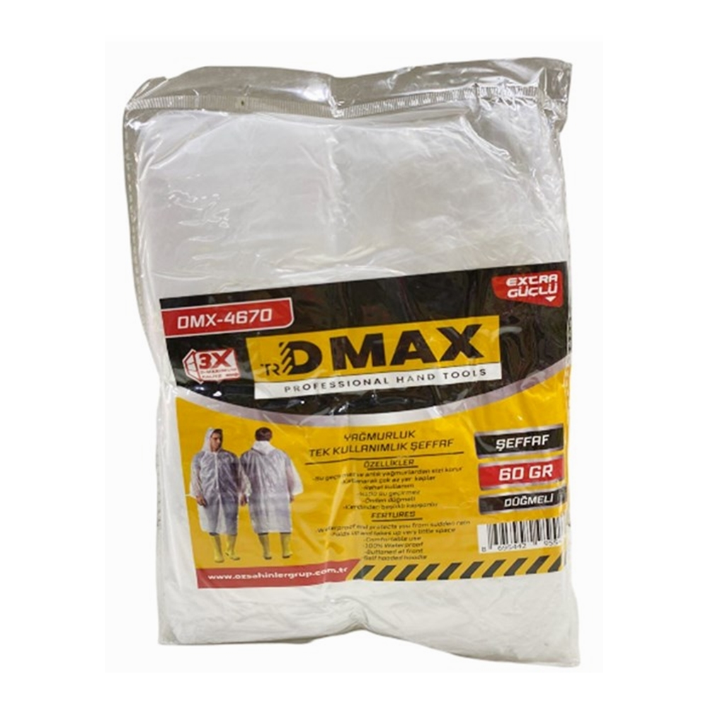 Dmax%20DMX4670%20Yağmurluk%20Şeffaf%20Tek%20Kullanım%2060gr