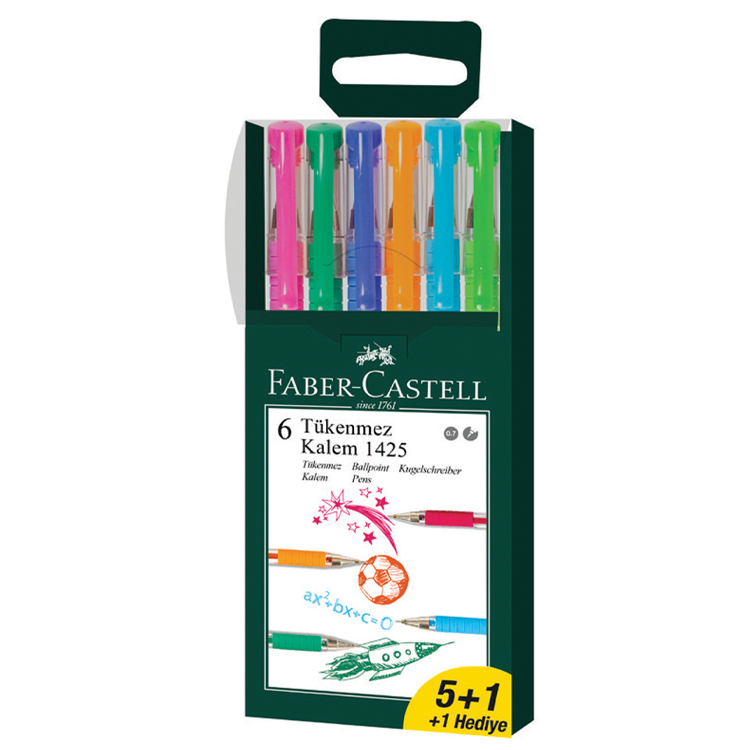 Faber%20Castell%20Tükenmez%20Kalem%20Ailesi%201425%205+1