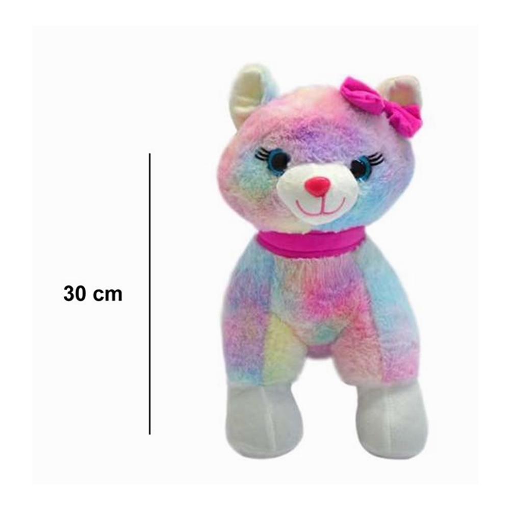 Halley%2062340%20Peluş%2030cm%20Sesli%20Kedi%20Pembe%20Tokalı